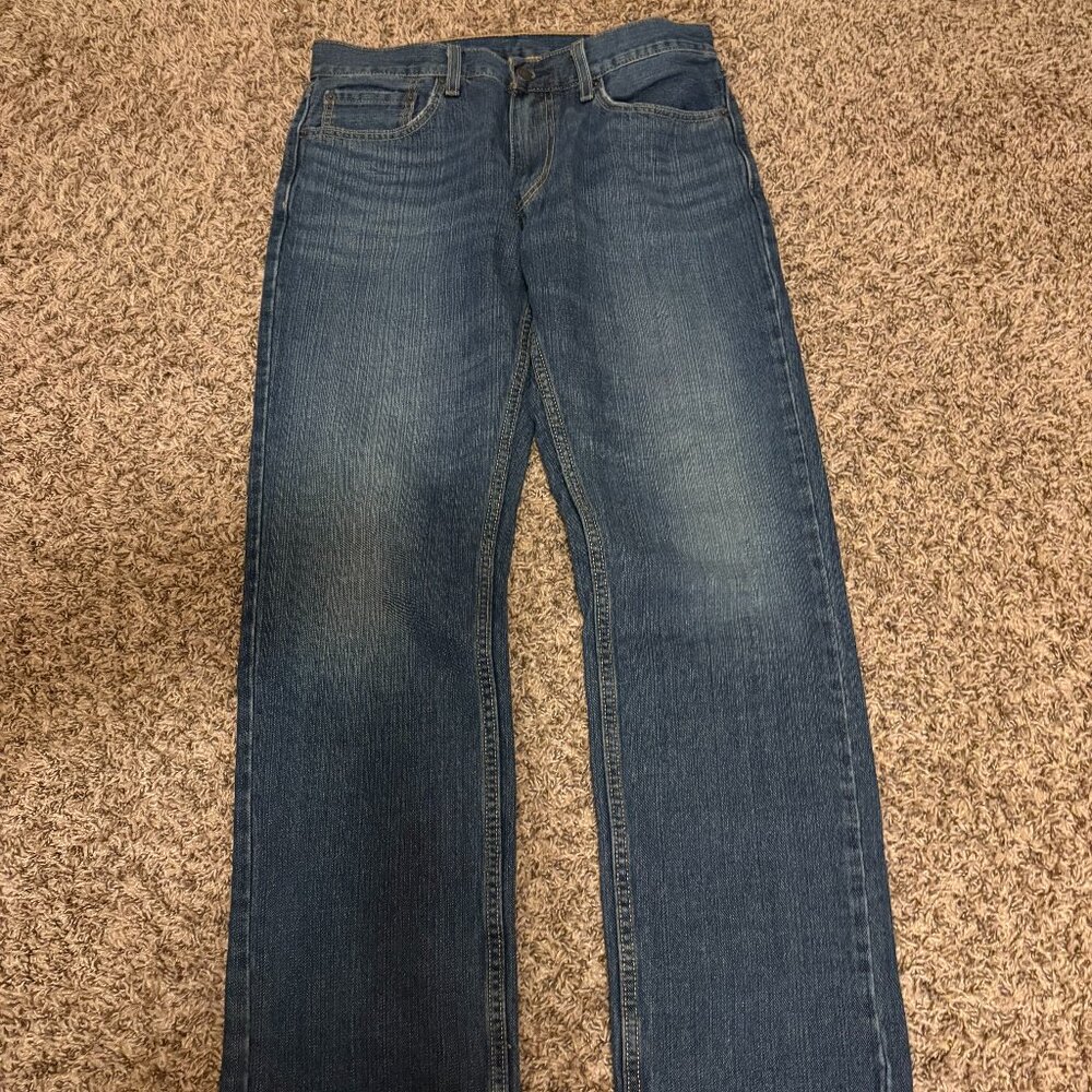 Levi's 559 Relaxed Straight Jeans W32 L34 Dark Blue Denim Factory Fade Zip Fly